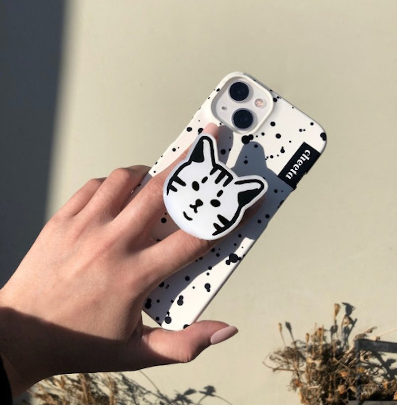 Cat Dog Painting Hard Case Custom Made - 手機殼/手機套 - 塑膠 黑色