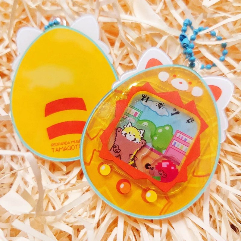 小熊貓博物館 他媽哥池搖搖樂匙扣 tamagotchi - 鑰匙圈/鑰匙包 - 塑膠 橘色