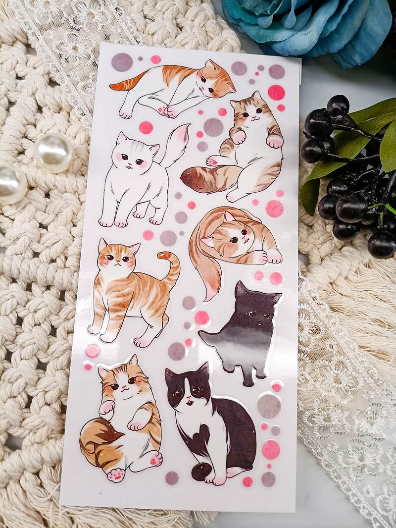 ME217_01 Cute Cat / Transfer Stickers - Stickers - Plastic Multicolor