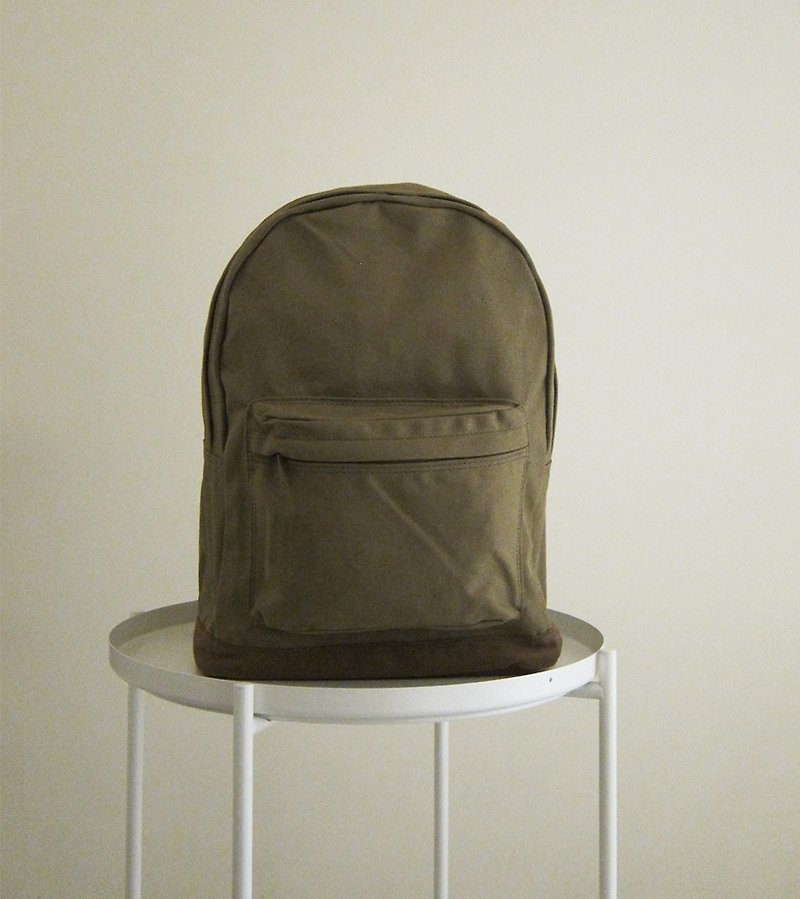 Open season canvas back pack - large (olive green / cocoa) - Backpacks - Cotton & Hemp Multicolor