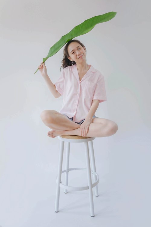 VÏNN Pink Short Sleeved Pajamas Top