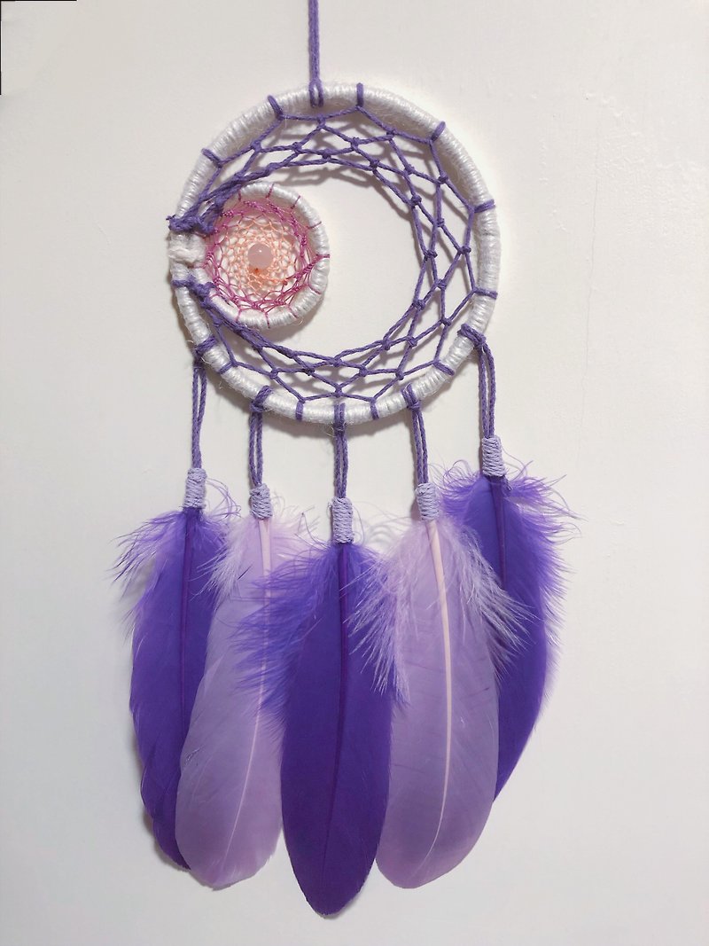靈魂 捕夢網 月神冠冕| 客製 手工 掛飾 獨一無二 療癒小物 送禮 - 裝飾/擺設  - 水晶 紫色