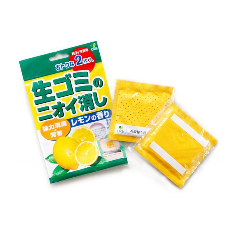 Japan OKA Japan-made aromatic clean kitchen waste bucket/trash can deodorant stickers (fresh lemon fragrance)-6 packs - น้ำหอม - วัสดุอื่นๆ สีเหลือง