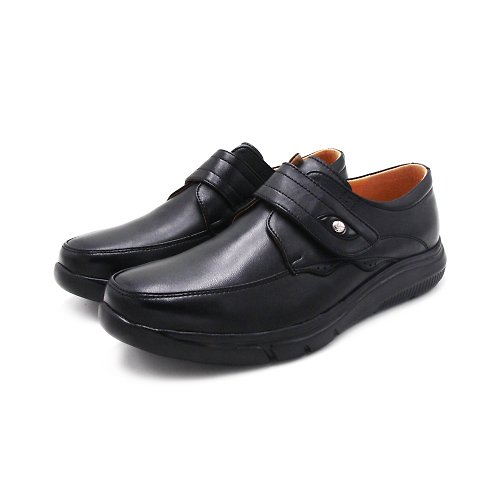 米蘭皮鞋Milano W&amp;M(男)真皮減壓黏帶款 厚底男皮鞋-黑(另有咖)