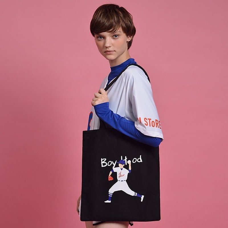 YIZISTORE authentic our youth generation peripherals canvas shoulder bag shopping bag green bag - กระเป๋าแมสเซนเจอร์ - กระดาษ 