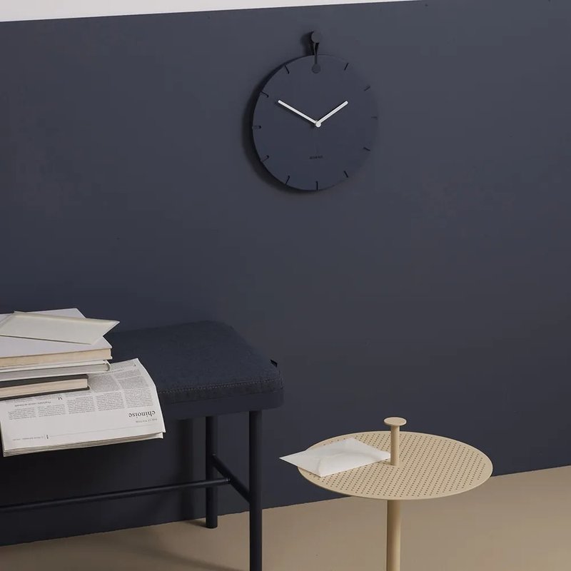 Design Bite Wall Clock with Hook in Same Color (6 Colors Available) - Clocks - Wood Multicolor