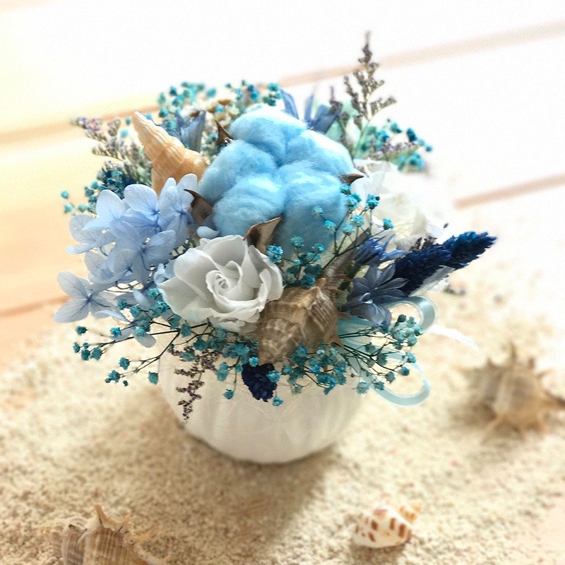 璎珞Manor*T02*Table flower pot flower / eternal flower dry flower / gift preferred / office small object / ocean - Items for Display - Plants & Flowers 