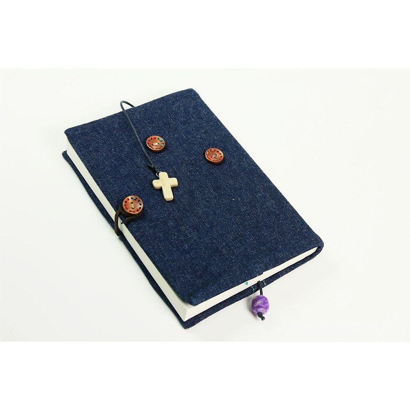 Handmade Book Cloth Creative Covering Plays on My Heart Strings - ปกหนังสือ - ผ้าฝ้าย/ผ้าลินิน สีน้ำเงิน