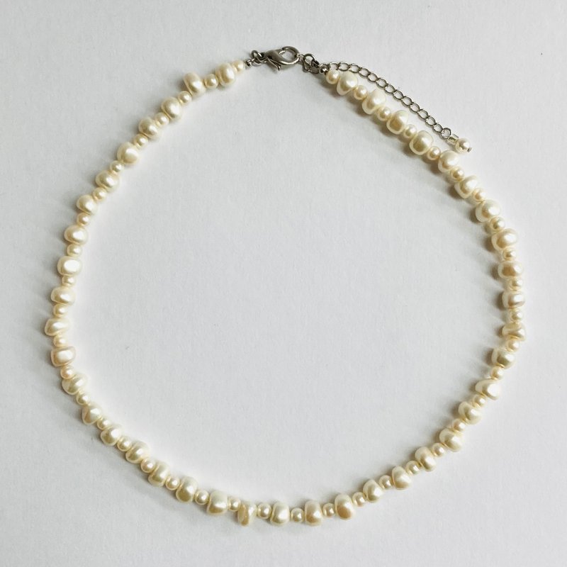 Shell baroque pearl combination necklace/approx. 5x7mm approx. 39cm+5cm/Lt. cream two-tone/R/made in Japan - Necklaces - Shell White