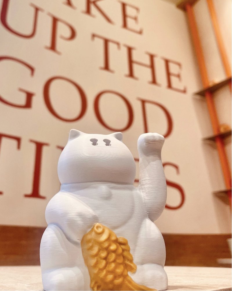 3D打印 中意鯛魚燒的招財喵喵 - 其他 - 塑膠 白色