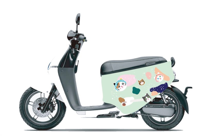 BLR gogoro 防刮車套 iD114 粉綠家貓 - 其他 - 聚酯纖維 綠色