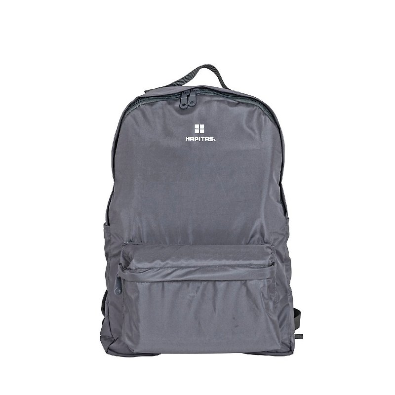 【HAPI+TAS】日本原廠授權 新型摺疊手提後背包-莫蘭迪灰 - 後背包/書包 - 聚酯纖維 灰色