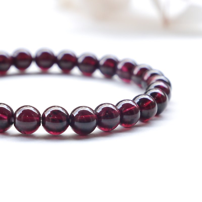 5A burgundy Stone 6MM natural stone bracelet - Bracelets - Crystal 