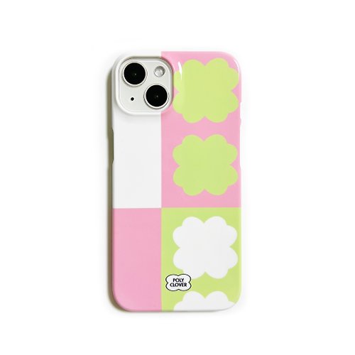 polyclover half clover hard iPhone Case (pink)
