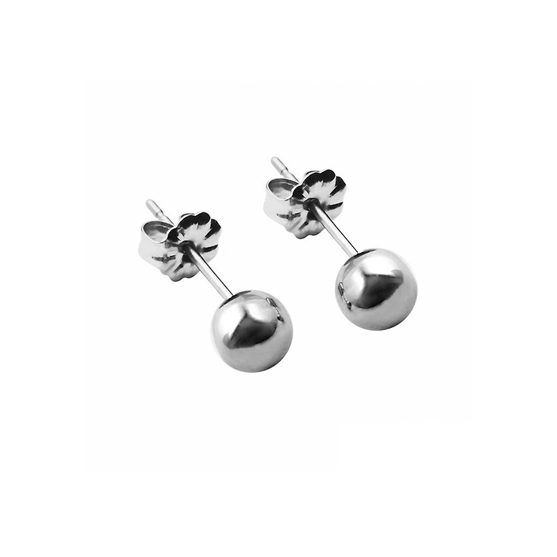 Pure Titanium Earrings- Minimalist style-5mm-original - Earrings & Clip-ons - Other Metals Silver