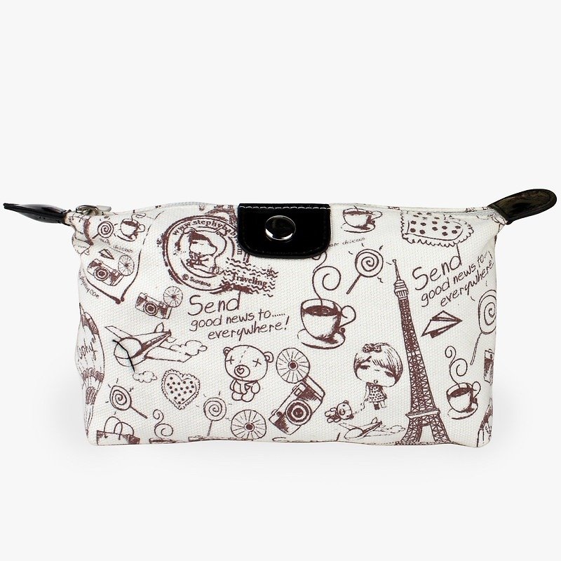 Stephy fruit SB016-B white female models cute graphic arts design purse / Cosmetic - กระเป๋าใส่เหรียญ - หนังแท้ 