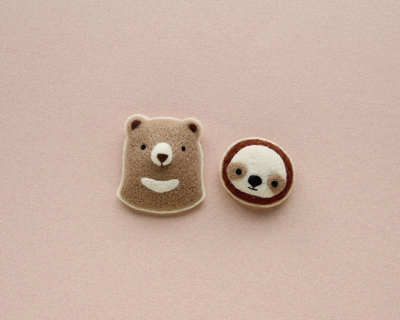 Leyang·Hot Fun Wool Felt Material Pack-Chocolate Bear Belle Pin - Knitting, Embroidery, Felted Wool & Sewing - Wool 