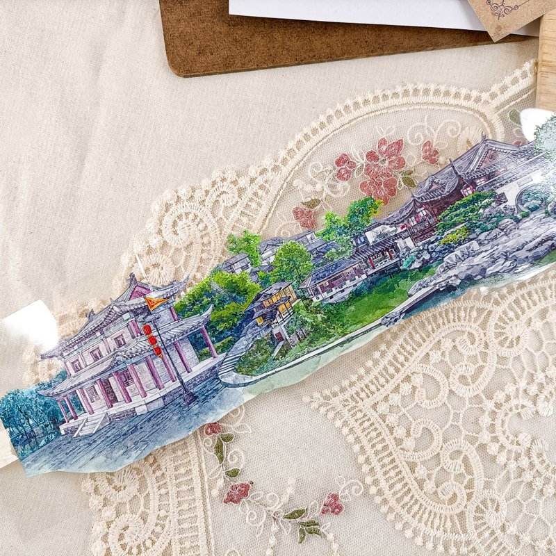 NO 100 雕闌玉砌Oriental Retro Palace 1 / 紙膠帶 Masking Tape - 紙膠帶/和紙/PET - 塑膠 多色