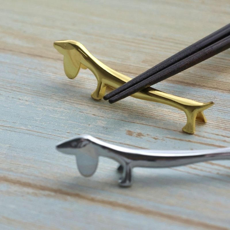 日本【SALUS 佐藤金属】ダックスフンド カトラリーレスト - 箸・箸置き - ステンレススチール 