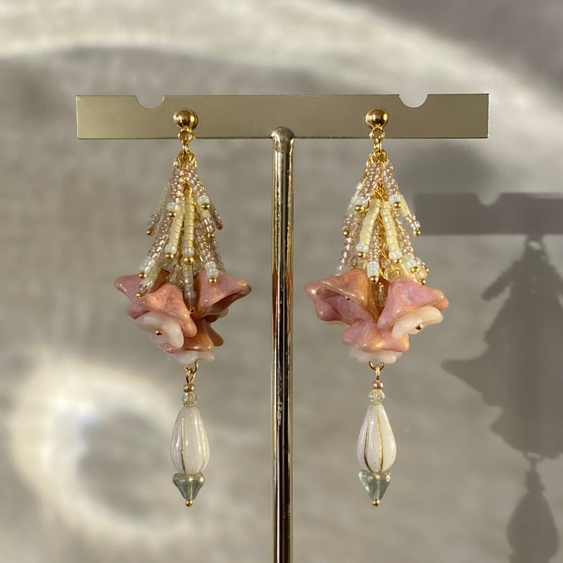 Atelier Pluton實驗序號 | PL503 - 耳環/耳夾 - 玻璃 粉紅色