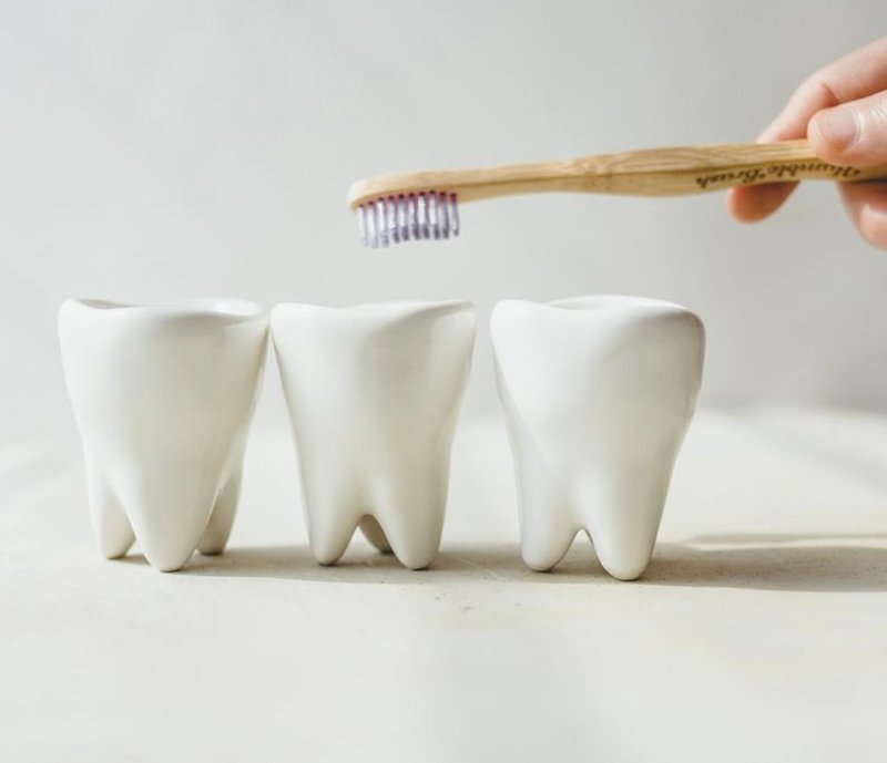 (Single) Toothy tooth shape ceramic cup spirit cup coffee cup - Bar Glasses & Drinkware - Porcelain White