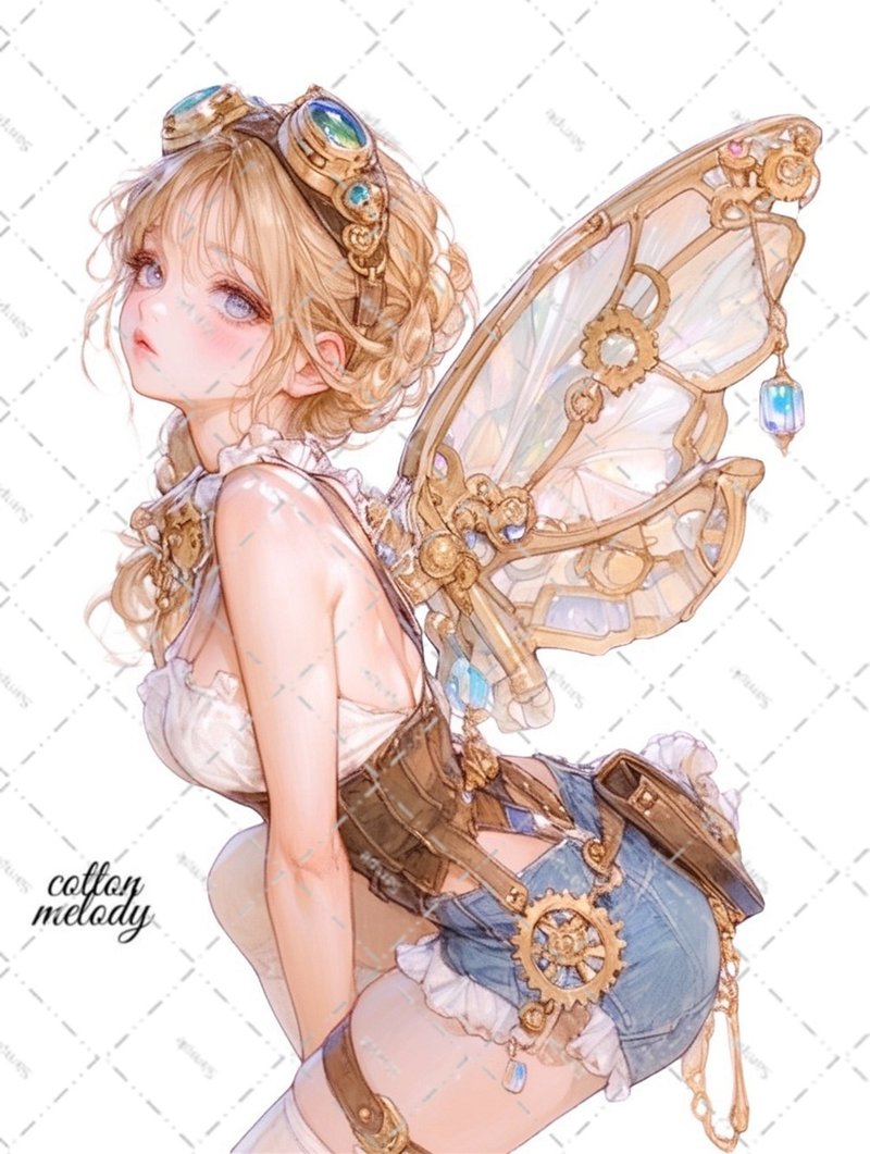 original sticker no.6468 人物ステッカー オリジナルステッカー 人物ステッカー 女の子ステッカー オリジナル人物ステッカー - 貼紙 - 紙 