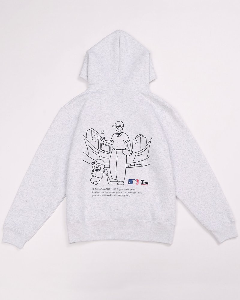 Baseball Hoodie Gray - 中性衛衣/T 恤 - 棉．麻 灰色