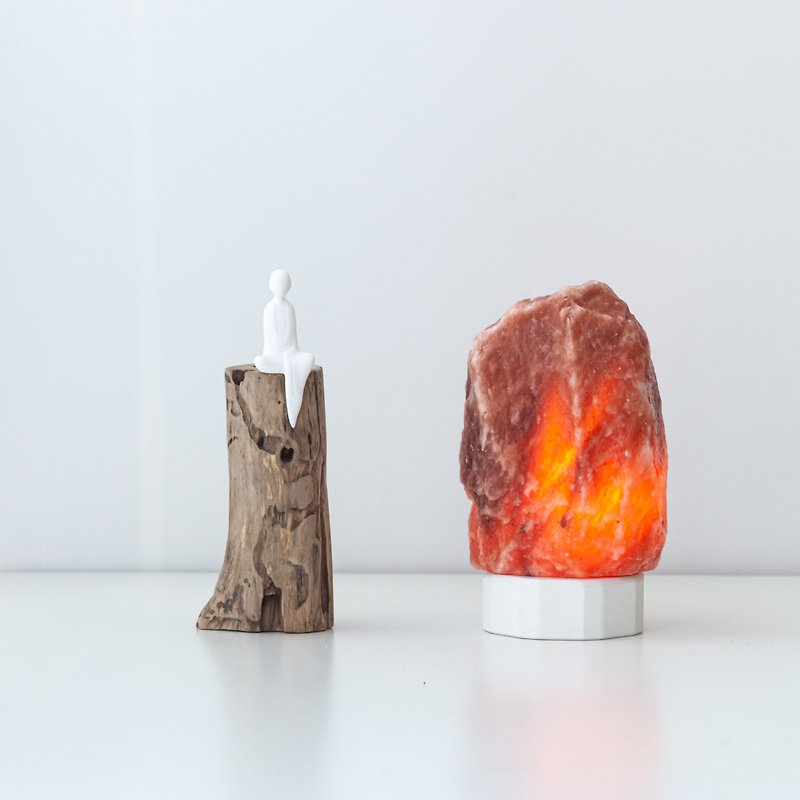 ONELIVINGS LOFT Edition PILAR Himalayan Red Salt Lamp – WONDER (2-3 KG) - โคมไฟ - ปูน ขาว