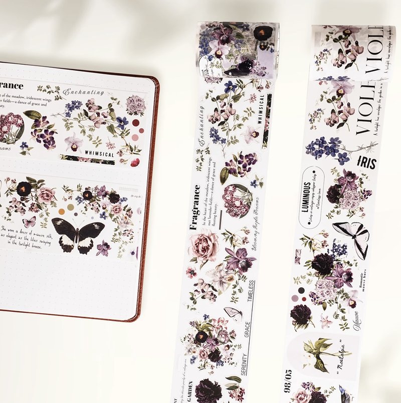 紫羅蘭之夜 PET 和紙膠帶 5米卷 - 紙膠帶/和紙/PET - 紙 多色