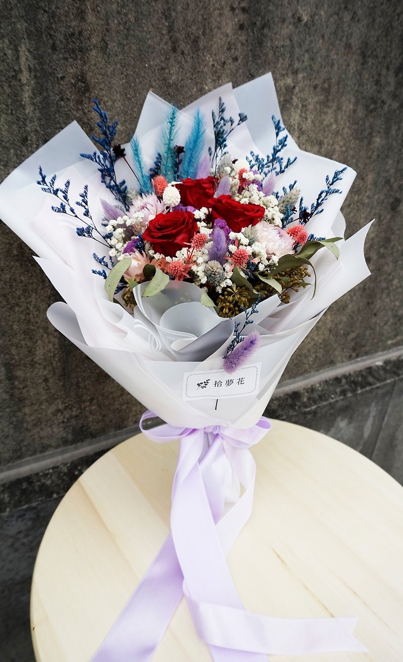 [I love you] dry bouquet / immortal rose bouquet / bouquet / Valentine's Day / gifts / bouquet / rose - ช่อดอกไม้แห้ง - พืช/ดอกไม้ สีแดง