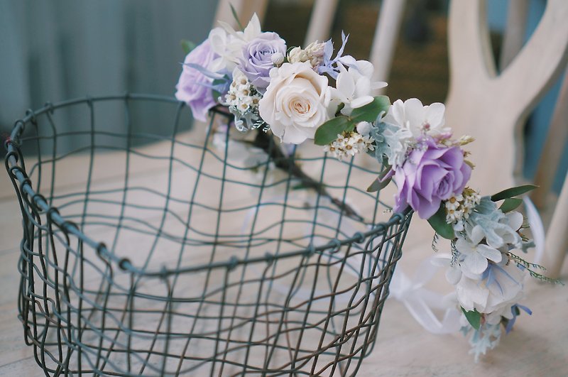 GOODLILY |紫色自然風不滅の花の花冠の結婚式の花の結婚式の屋外写真はアマランスの不死化 - 観葉植物 - 寄せ植え・花 パープル