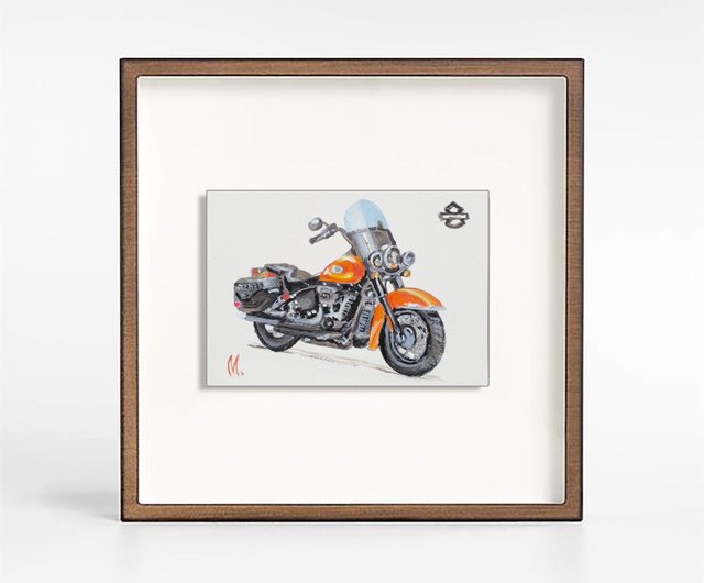 ハーレーダビッドソン ポストカード オリジナル アート バイク 2023