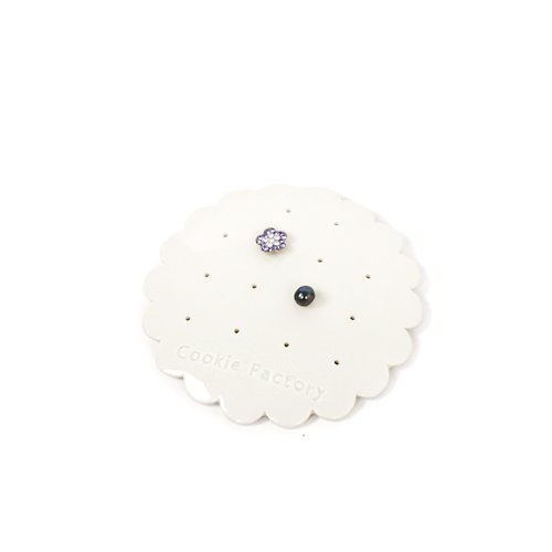 餅乾工廠 Cookie Factory 手工白瓷耳環展示架 陶瓷耳環架 純白瓷 Flower花朵造型 一只