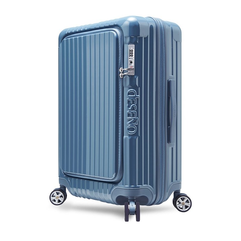 [Deseno] Monarch Legend V 25-inch front-opening zipper suitcase-Deep Ocean Blue - Luggage & Luggage Covers - Other Materials Blue