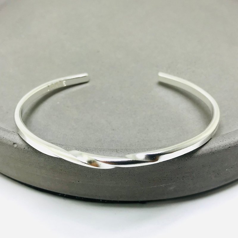 Shuangmo Bracelet [ABS01004] Sterling Silver Bracelet. Handmade. Lettering. Boys Bracelet. Girls Bracelet - สร้อยข้อมือ - เงินแท้ สีเงิน