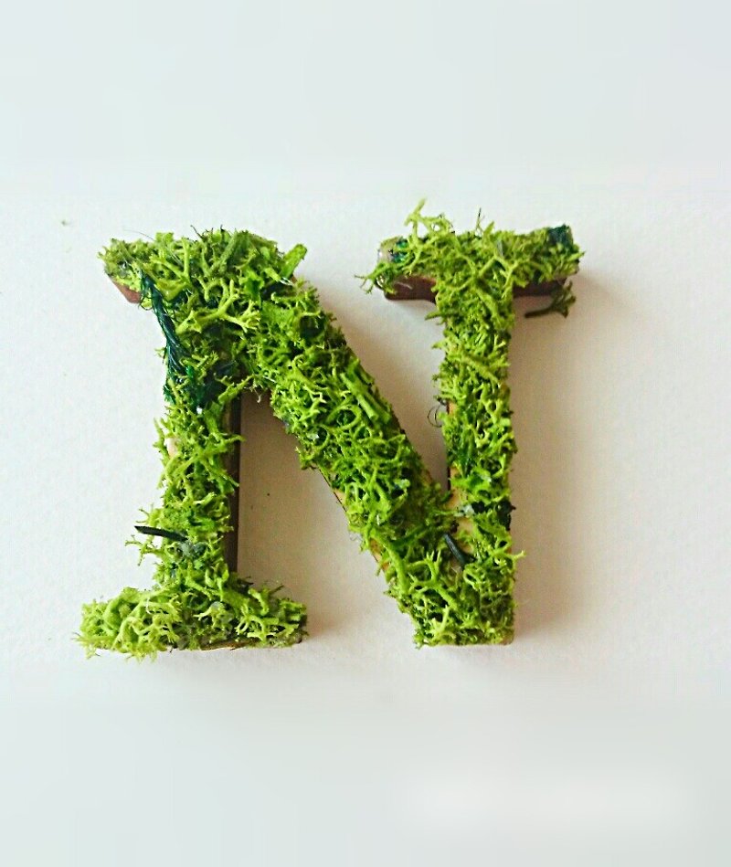 Wooden Alphabet Object (Moss) 5cm/Nx 1 piece - Items for Display - Wood Green