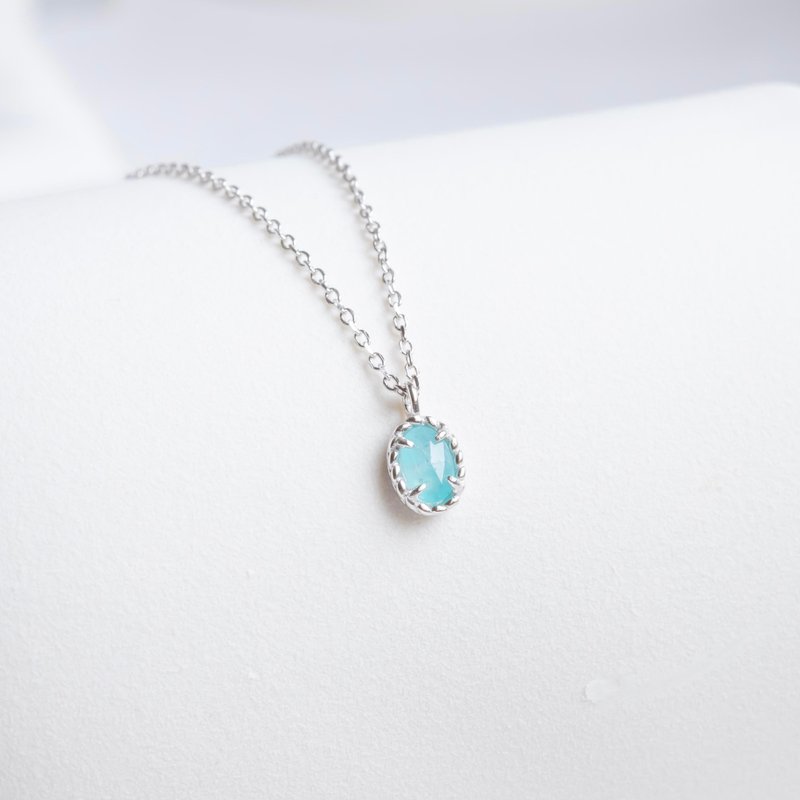 石925 スターリングシルバー ツイスト プロング セット ネックレス - ネックレス - クリスタル シルバー