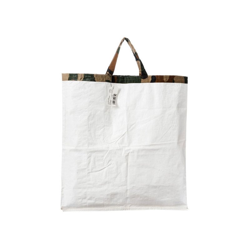 SHOPPING BAG Camo 65 Green Shopping Bag 65-Camouflage Side - กระเป๋าถือ - ผ้าฝ้าย/ผ้าลินิน ขาว