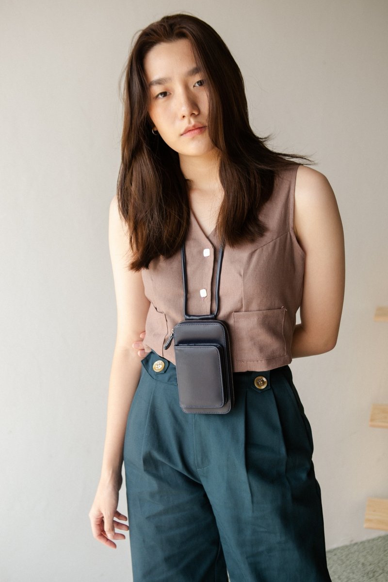 House of High Mars Bag (Navy) - 側背包/斜背包 - 真皮 藍色