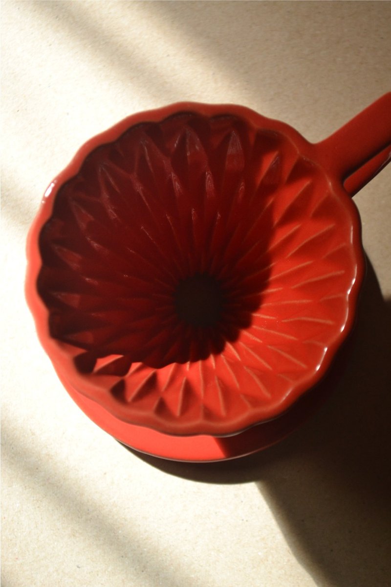 大紅切子濾杯01款禮盒 送禮 禮物包裝 情人節禮盒 - 咖啡壺/咖啡器具 - 陶 紅色