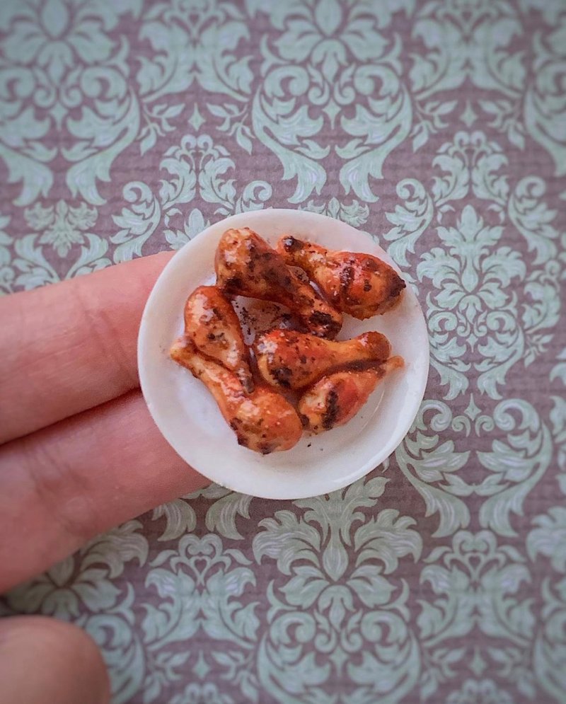 Miniature chicken legs. TUTORIAL polymer clay. Mini food. Dollhouse accessories. - Parts, Bulk Supplies & Tools - Clay 