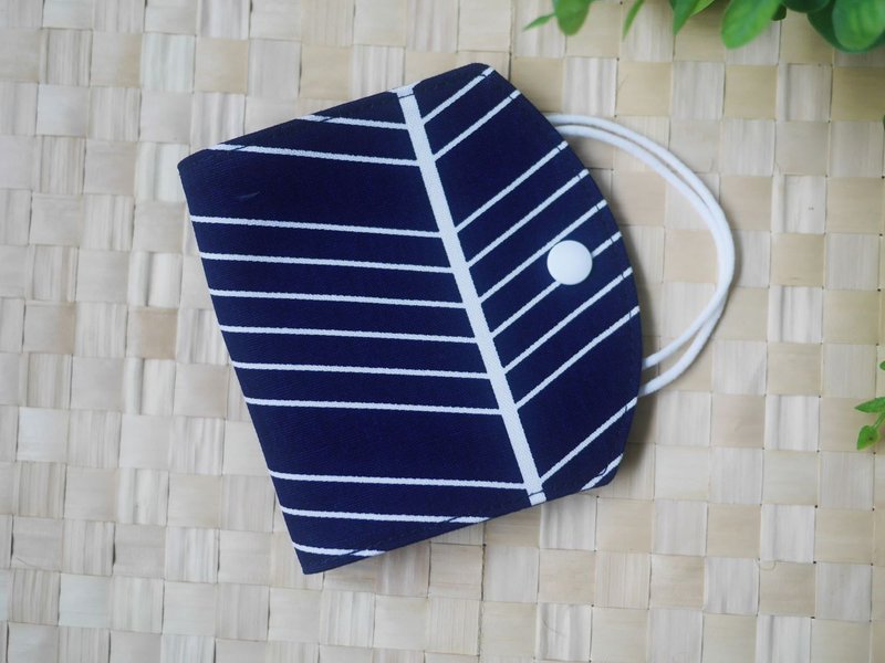 Customized = mask temporary storage cover/mask storage cover = Japanese fabric = antenna = dark blue (2 colors in total) - หน้ากาก - ผ้าฝ้าย/ผ้าลินิน สีน้ำเงิน