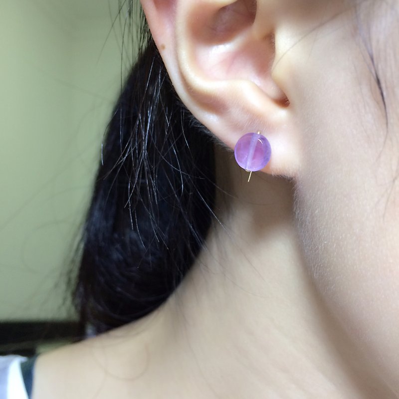 MissFlora original handmade 14K Gold Filled-amethyst earrings - Earrings & Clip-ons - Gemstone Purple
