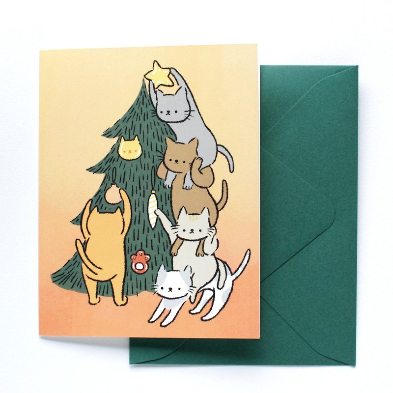 Xmas Decoration Team - Greeting Card - Cards & Postcards - Paper Orange