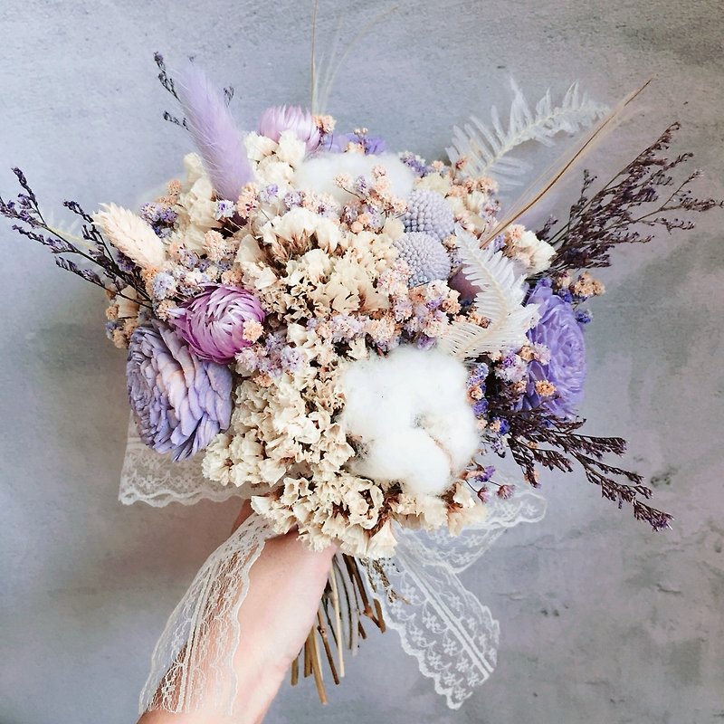 Bridal Bouquet [Purple Love] - Wedding / Dry Flowers / Valentine's Day Gifts - Dried Flowers & Bouquets - Plants & Flowers Purple