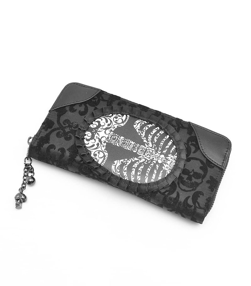 RIBCAGE lace wallet/black/bannedapparel/wbn1414 - กระเป๋าสตางค์ - วัสดุอื่นๆ สีดำ