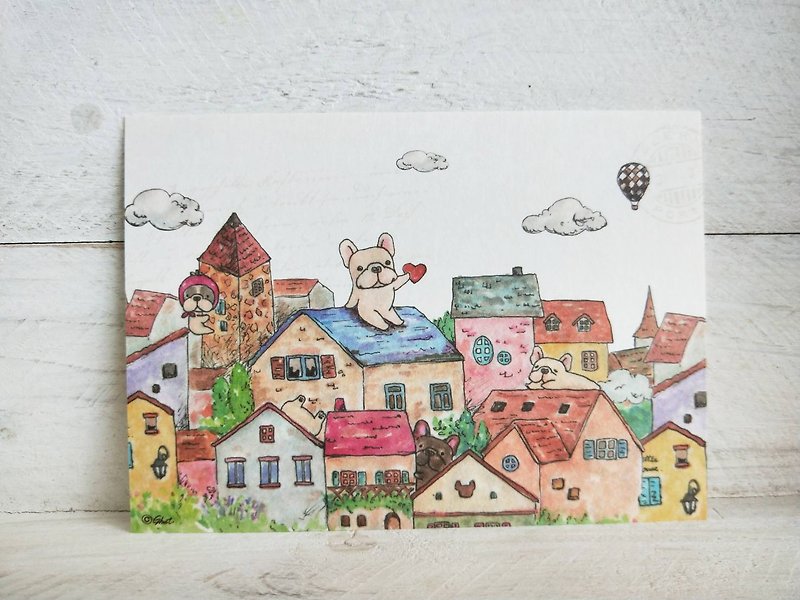 Thick Pound Postcard - French Cottage - การ์ด/โปสการ์ด - กระดาษ สึชมพู