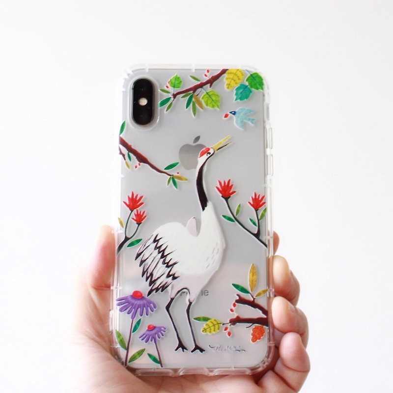 Red-crowned Crane phone case _ iPhone, Samsung, HTC, LG, Sony - Phone Cases - Silicone Transparent