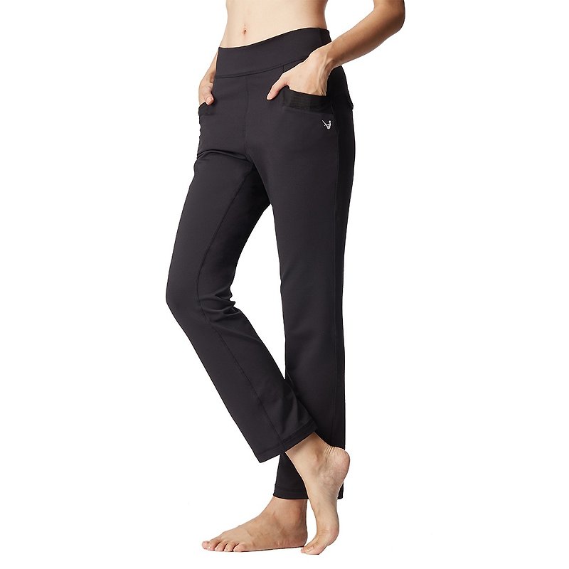 [MACACA] Beauty-shaped thin belly pocket life trousers - ATG7681 Black - กางเกงวอร์มผู้หญิง - ไนลอน สีดำ