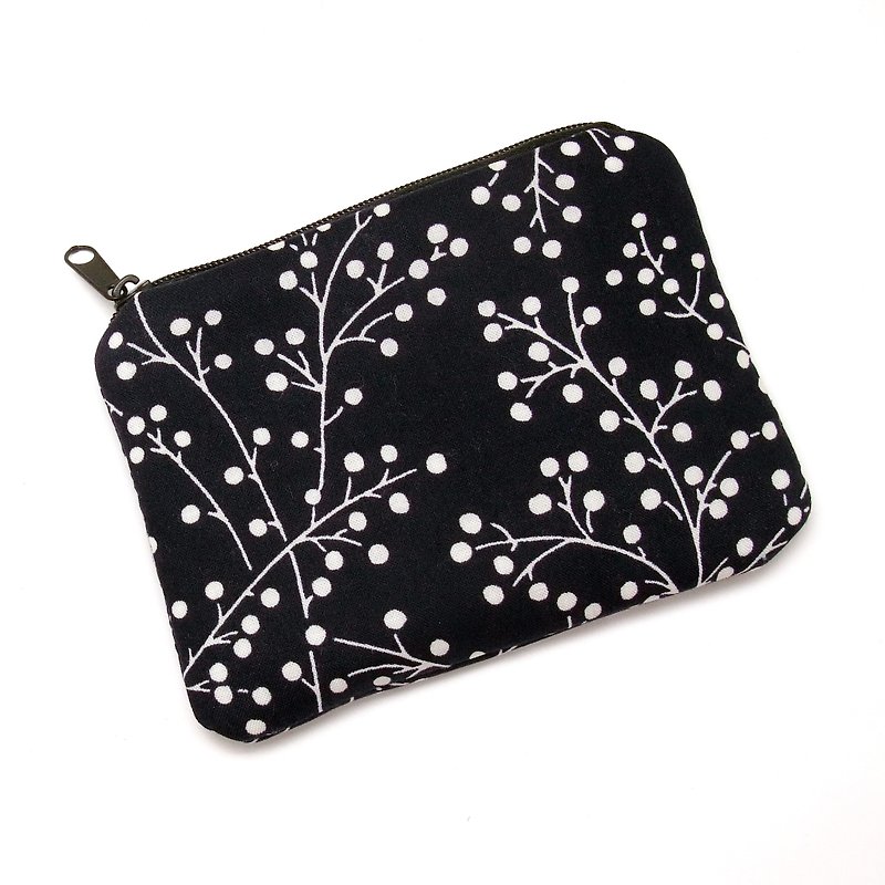 Zipper pouch / coin purse (padded) (ZS-215) - กระเป๋าใส่เหรียญ - ผ้าฝ้าย/ผ้าลินิน สีน้ำเงิน